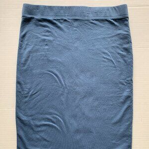 Peruvian Connection Blue Pencil Skirt Soft Cotton Stretch Knit Women’s Size ~M